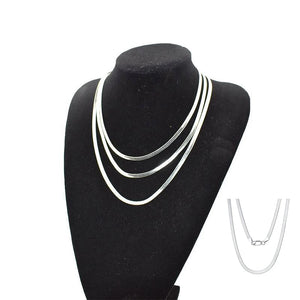 925 Silver Blade Chain Snake Bone Necklace 45/50/55cm Unisex Jewelry