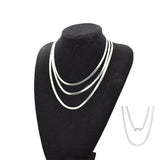 925 Silver Blade Chain Snake Bone Necklace 45/50/55cm Unisex Jewelry