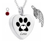 Angel Wing Memorial Keepsake Heart Urn Necklace