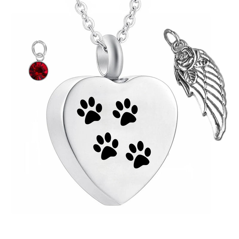Angel Wing Memorial Keepsake Heart Urn Necklace