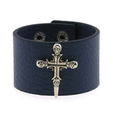 Punk Rock Gothic Skeleton Skull Leather Bracelet