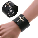 Punk Rock Gothic Skeleton Skull Leather Bracelet