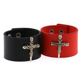 Punk Rock Gothic Skeleton Skull Leather Bracelet
