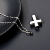 Unisex Cross Locket Ashes Urn Necklace Keepsake Screw Religious Cross Pendant