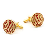 Unisex Double Happiness Copper Cufflinks XK22S071