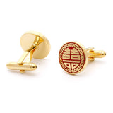 Unisex Double Happiness Copper Cufflinks XK22S071