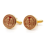 Unisex Double Happiness Copper Cufflinks XK22S071