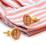 Unisex Double Happiness Copper Cufflinks XK22S071