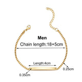 Date Engrave Bracelet Stainless Steel Unisex