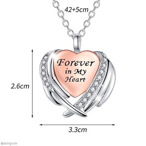 Unisex Forever In My Heart Cremation Urn Pendant Necklace