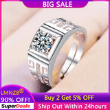 Unisex Tibetan Silver Round Cubic Zircon Opening Ring