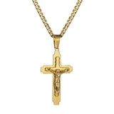 Cross Jesus Pendant Stainless Steel Necklace