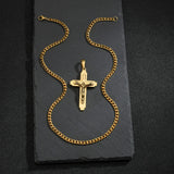 Cross Jesus Pendant Stainless Steel Necklace