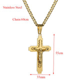 Cross Jesus Pendant Stainless Steel Necklace