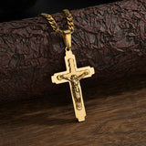 Cross Jesus Pendant Stainless Steel Necklace