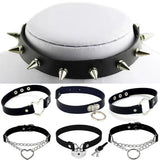 Unisex Gothic Choker Necklaces Women Girls Rivet Leather Necklace