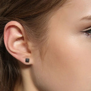 Gothic Punk 925 Silver Stud Earrings Rivet Shape Hip-hop Jewelry
