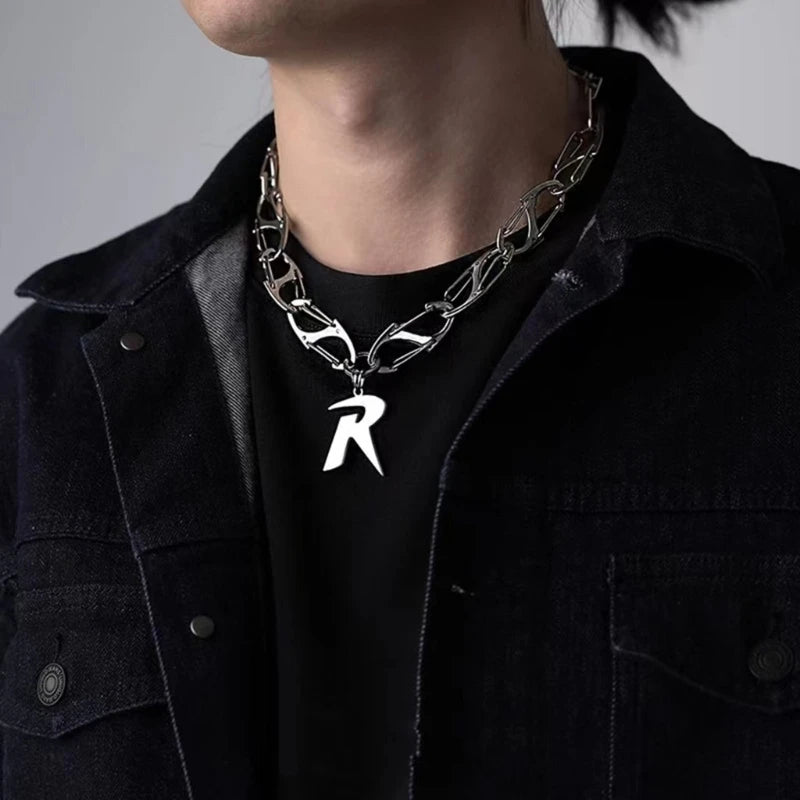 Unisex Hip-hop Buckle Chain Y2K Choker Necklace
