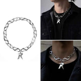 Unisex Hip-hop Buckle Chain Y2K Choker Necklace