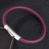 Unisex Leather Braided Bracelet Stainless Steel Buckle FR0455