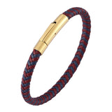 Unisex Leather Braided Bracelet Stainless Steel Buckle FR0455