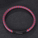 Unisex Leather Braided Bracelet Stainless Steel Buckle FR0455