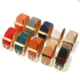 Punk Style 316L Steel Belt Clasp PU Leather Bracelet&Bangle