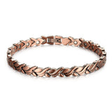 Unisex Red Metal Magnetic Therapy Bracelet Arthritis Pain Relief
