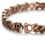 Unisex Red Metal Magnetic Therapy Bracelet Arthritis Pain Relief