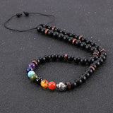 Yoga Chakra Necklace Natural Stone Beads Short Necklaces