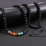 Yoga Chakra Necklace Natural Stone Beads Short Necklaces