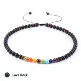 Yoga Chakra Necklace Natural Stone Beads Short Necklaces