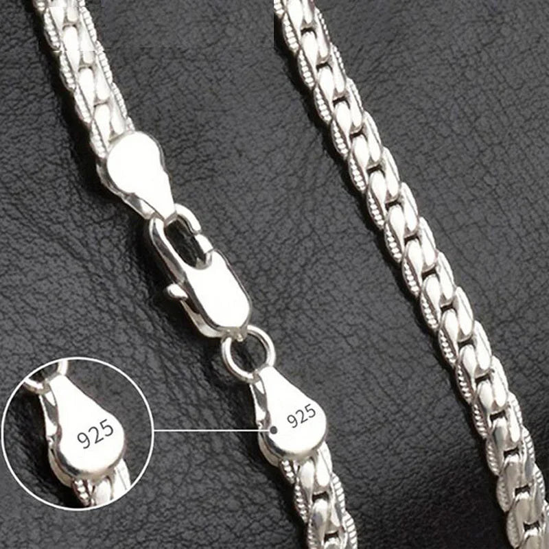 18k Plated Sideways Chain Necklace 6mm Unisex Necklace