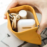 Unisex PU Leather Earphone Bag USB Cable Organizer Holder