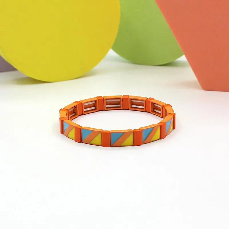 Unisex Oil Bracelet Hand Beaded Macaron Enamel Charm Bracelet