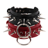 Unisex Punk Gothic PU Leather Choker Necklace with Rivets