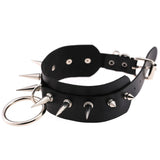 Unisex Punk Gothic PU Leather Choker Necklace with Rivets