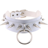 Unisex Punk Gothic PU Leather Choker Necklace with Rivets
