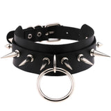 Unisex Punk Gothic PU Leather Choker Necklace with Rivets
