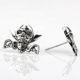 Unisex Punk Skull Earrings 925 Silver Bat Pirates Stud Street Jewelry