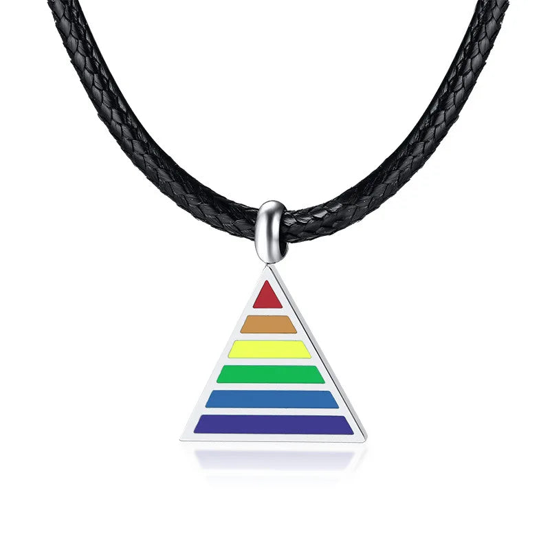 Unisex Rainbow LGBT Gay Pride Necklace Rope Chain Necklace