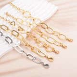 18k Plated Geometric Chain Charm Bracelet Bangle