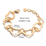 18k Plated Geometric Chain Charm Bracelet Bangle