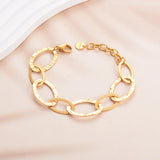 18k Plated Geometric Chain Charm Bracelet Bangle
