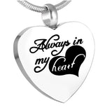 Unisex Stainless Steel Heart Cremation Pendant Necklace