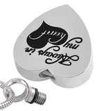 Unisex Stainless Steel Heart Cremation Pendant Necklace