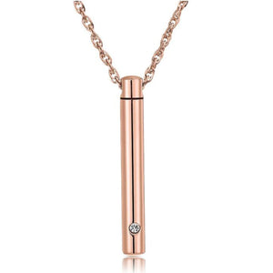 Unisex Stainless Steel Crystal Memorial Urn Pendant Cremation Necklace