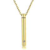 Unisex Stainless Steel Crystal Memorial Urn Pendant Cremation Necklace