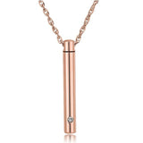 Unisex Stainless Steel Crystal Memorial Urn Pendant Cremation Necklace