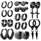 Unisex Stainless Steel Stud Earrings Punk Gothic Hiphop Hoop Circle Earring